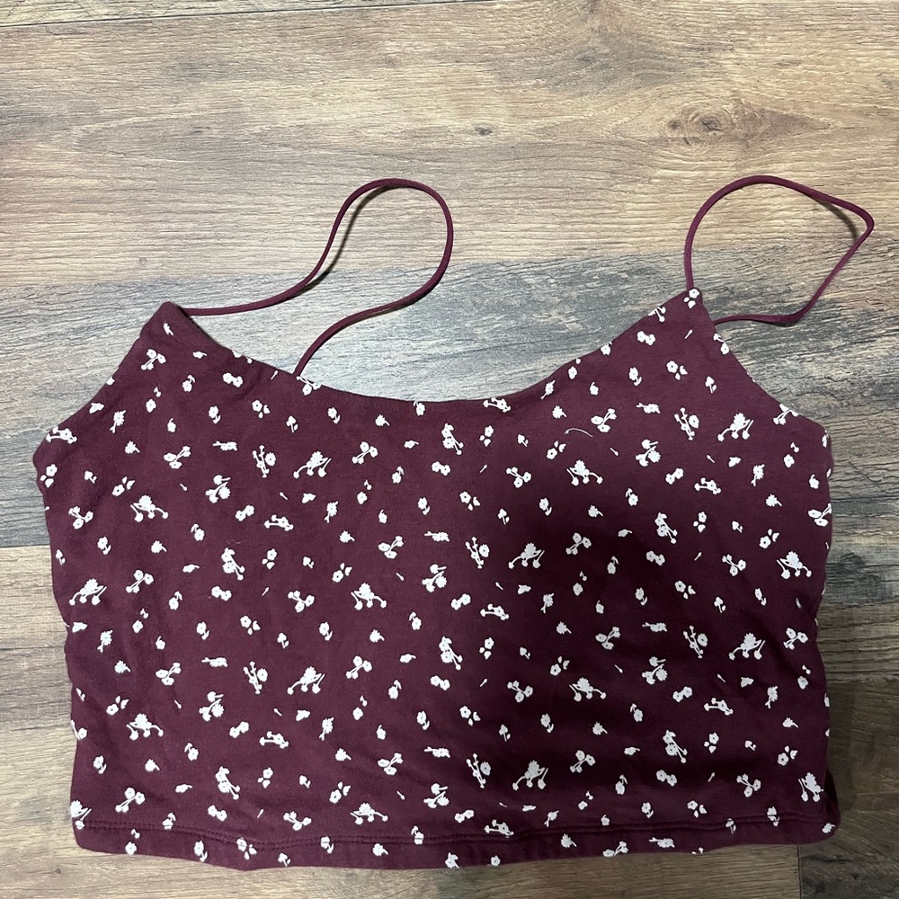 Aeropostale Red and White Crop Camisole